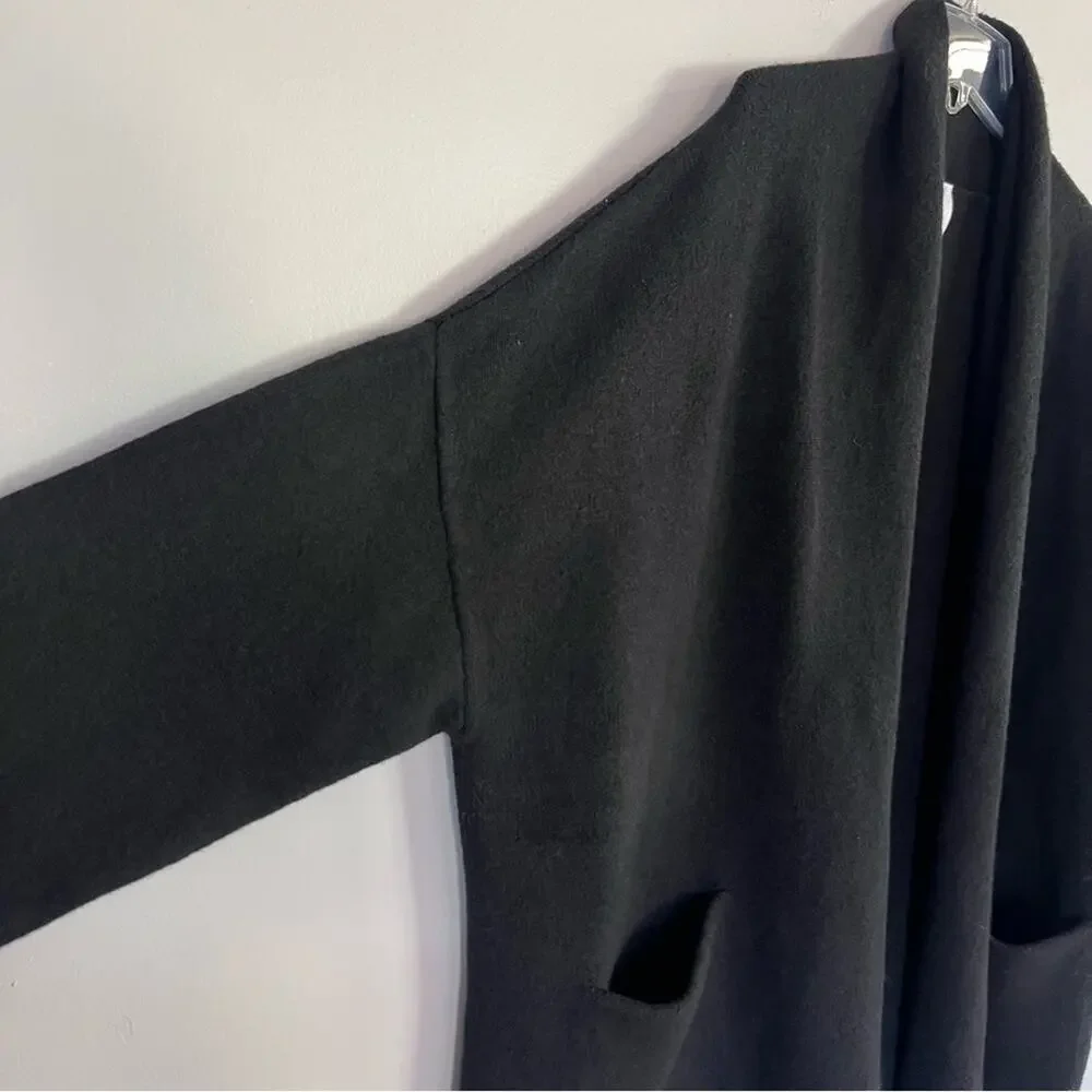 New Beryll Cocoon Cashmere Cardigan Sweater OS Oversized Open Front Black